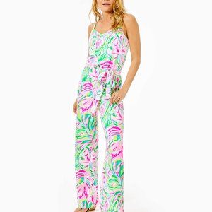 Lilly Pulitzer XS Arabelle jumpsuit Multi Croc My World EUC
